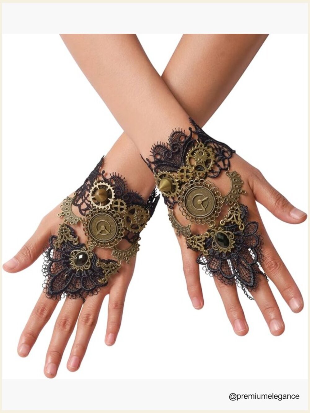Steampunk Fingerless Gloves Lace Gothic Accessory Cosplay Victorian Wristband